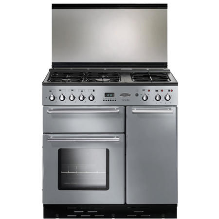 Rangemaster 94490 Toledo Lidded Silver 90cm Dual Fuel Range Cooker