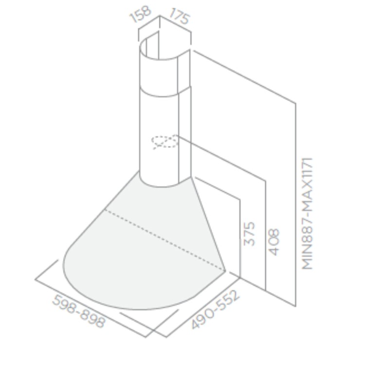 Elica TONDA-90 Tonda Stainless Steel 90cm Chimney Cooker Hood