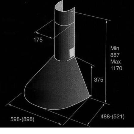 Elica TONDA60 Tonda 60cm Chimney Cooker Hood Stainless Steel