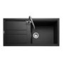 Rangemaster Topaz Single Bowl Inset Black Granite Kitchen Sink with Reversible Drainer