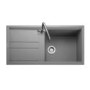 Rangemaster Topaz Single Bowl Inset Grey Granite Kitchen Sink with Reversible Drainer