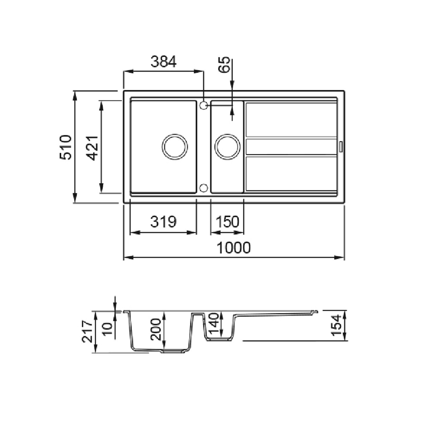 Rangemaster Topaz 1.5 Bowl Inset White Granite Kitchen Sink with Reversible Drainer Rangemaster Topaz 1.5 Bowl Inset White Granite Kitchen Sink with Reversible Drainer