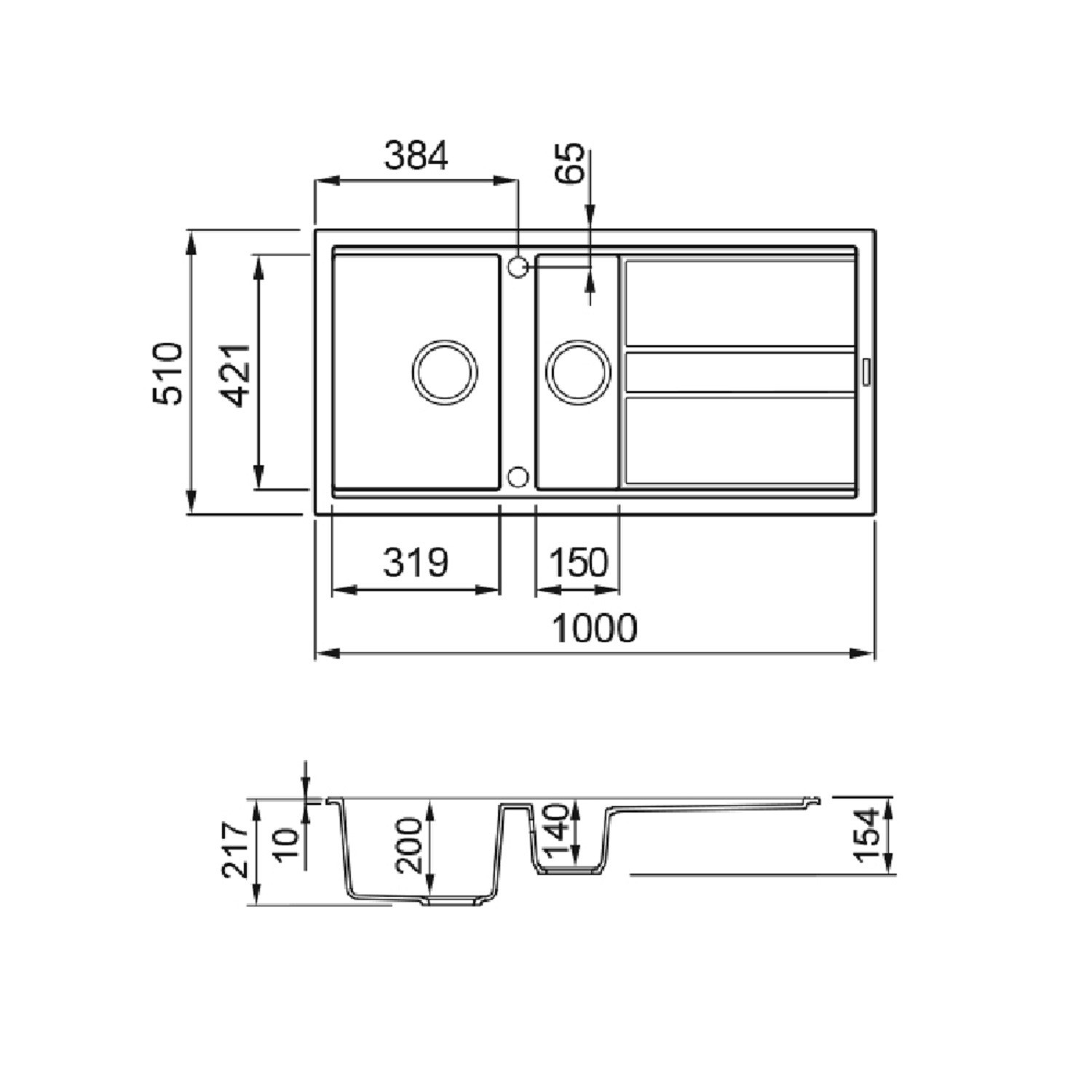 Rangemaster Topaz 1.5 Bowl Inset Black Granite Kitchen Sink with Reversible Drainer Rangemaster Topaz 1.5 Bowl Inset Black Granite Kitchen Sink with Reversible Drainer