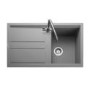 Rangemaster Topaz Single Bowl Inset Grey Granite Kitchen Sink with Reversible Drainer