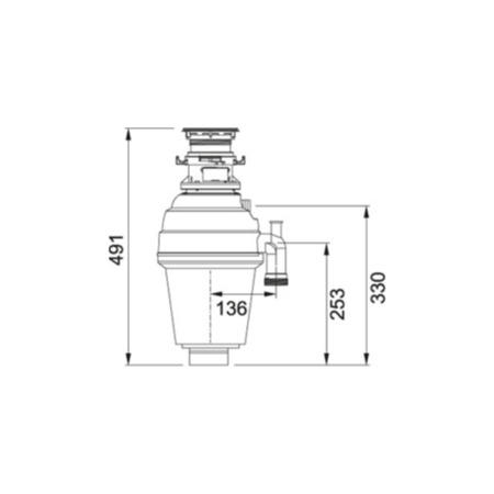 Franke TP-125B 1.25 Horsepower Batch Feed Turbo Waste Disposal Unit
