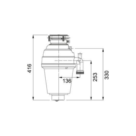 Franke TP-125 1.25 Horsepower Continuous Feed Turbo Waste Disposal Unit
