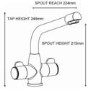 Astracast TP0333 Targa Twin Dial Dual Flow Tap in White