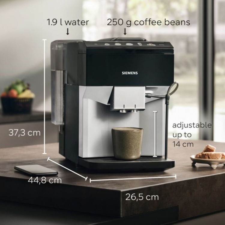Siemens EQ500 Fully Automatic Bean To Cup Freestanding Coffee Machine - Black