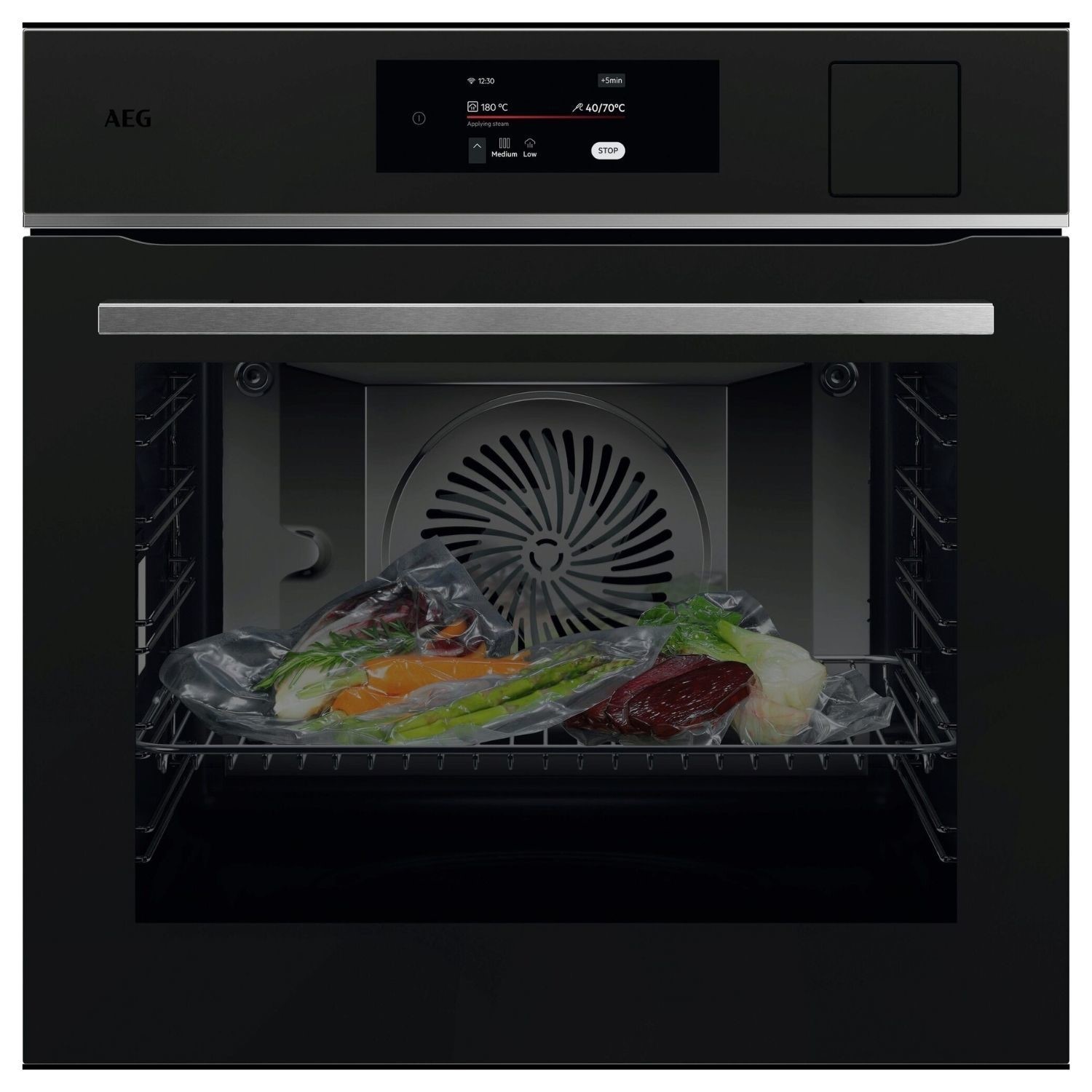 AEG 8000 Series TP8SB731AT MealAssist Electric Single Oven with SteamPro and Sous-Vide - Black