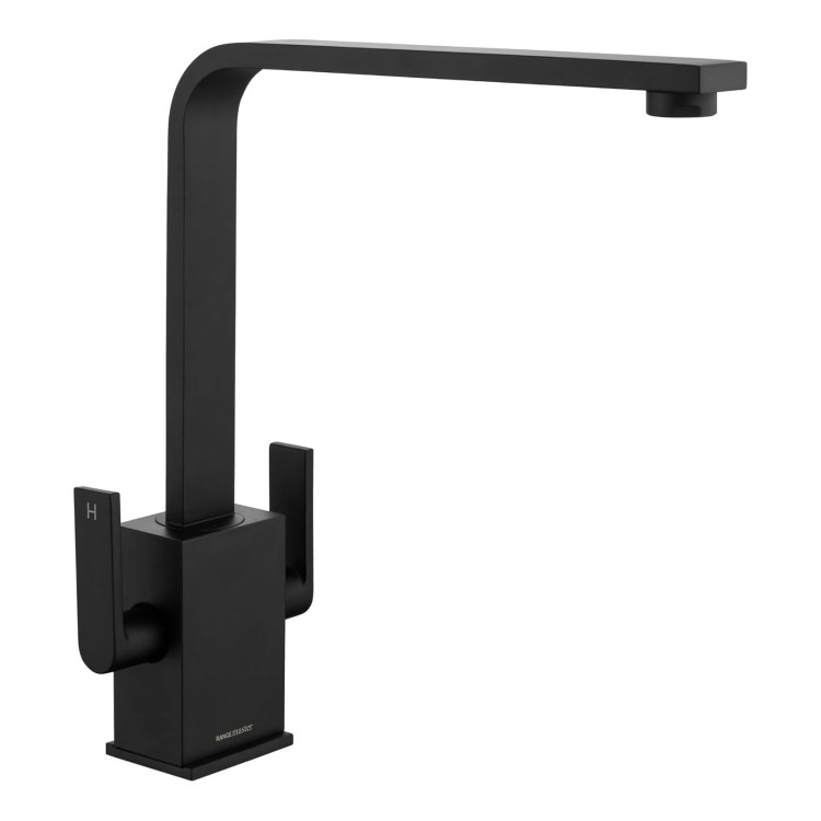 Rangemaster Quadrant Contemporary Dual Lever Monobloc Kitchen Tap - Matte Black
