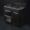 Smeg TR103BL 100cm Victoria Gloss Black Three Cavity Dual Fuel Traditional Cooker with Side Opening