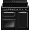 Smeg TR103IBL 100cm Victoria Gloss Black Three Cavity Traditional Range Cooker with Side Opening