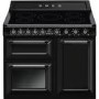 GRADE A2 - Smeg TR103IBL 100cm Victoria Gloss Black Three Cavity Traditional Cooker with Side Opening