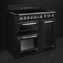 GRADE A2 - Smeg TR103IBL 100cm Victoria Gloss Black Three Cavity Traditional Cooker with Side Opening