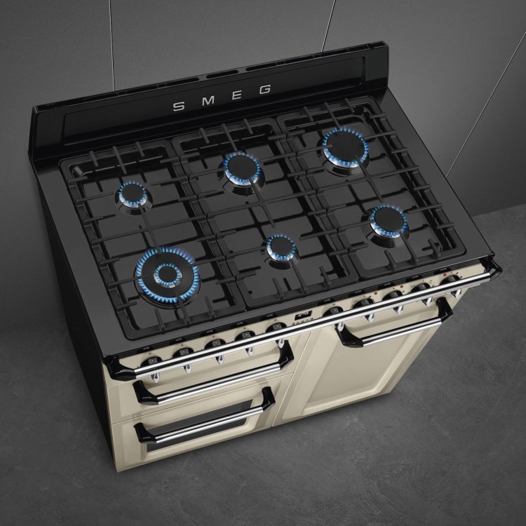 Smeg Victoria 100cm Dual Fuel Range Cooker - Cream