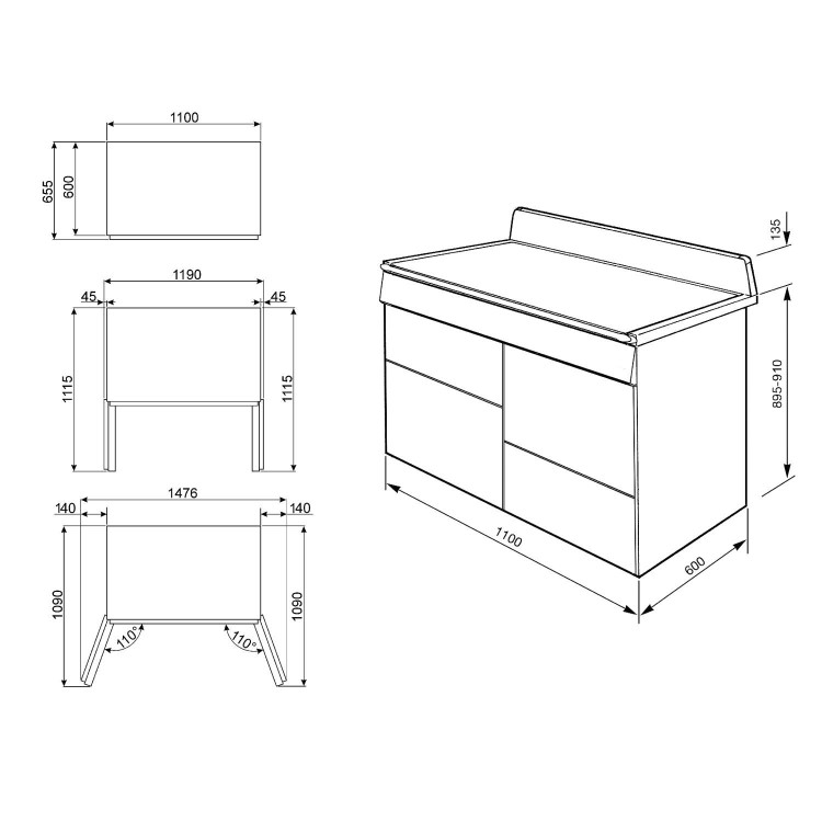 Smeg Victoria 110cm Dual Fuel Range Cooker - Pastel Blue