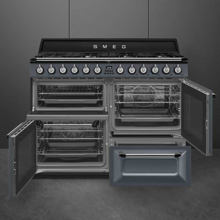 Smeg Victoria 110cm Dual Fuel Range Cooker - Slate Grey