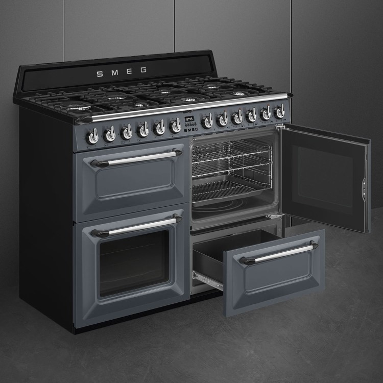 Smeg Victoria 110cm Dual Fuel Range Cooker - Slate Grey