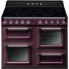 Smeg TR4110IRW Victoria Traditional 110cm Electric Range Cooker With Induction Hob - Red Wine