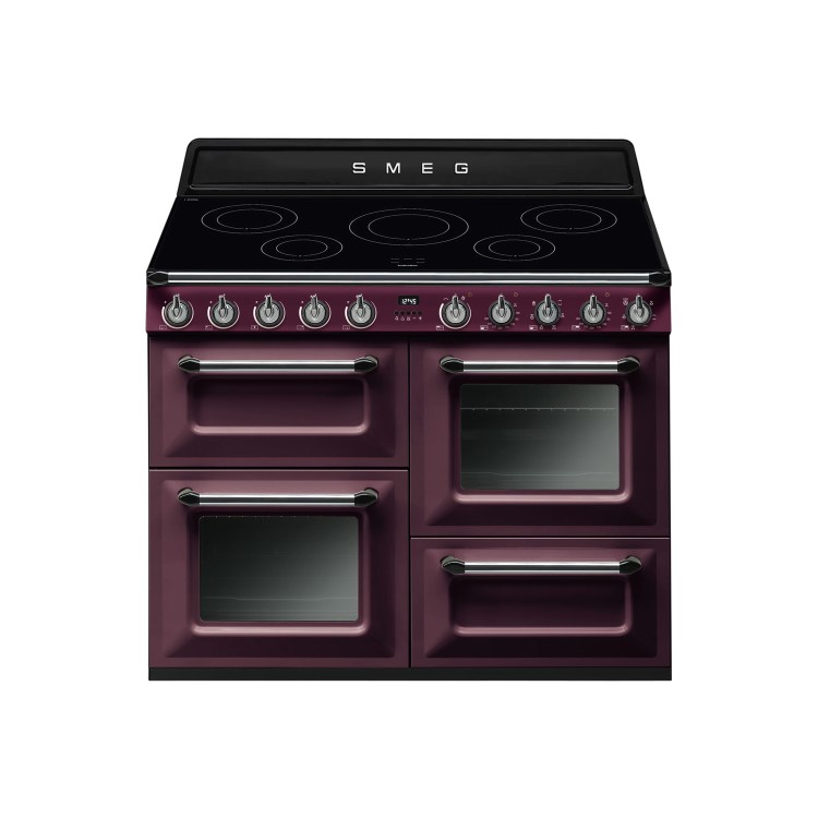Smeg TR4110IRW Victoria Traditional 110cm Electric Range Cooker With Induction Hob - Red Wine