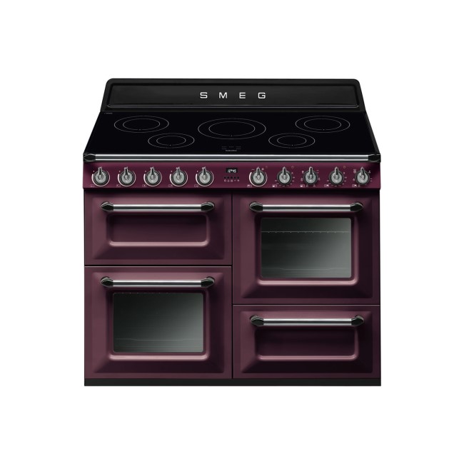 Smeg TR4110IRW Victoria Traditional 110cm Electric Range Cooker With Induction Hob - Red Wine