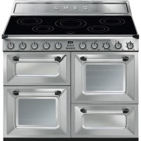 Smeg TR4110IX Victoria Traditional 110cm Electric Range Cooker With Induction Hob - Stainless Steel