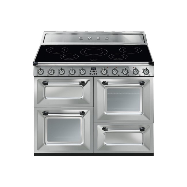 Smeg TR4110IX Victoria Traditional 110cm Electric Range Cooker With Induction Hob - Stainless Steel