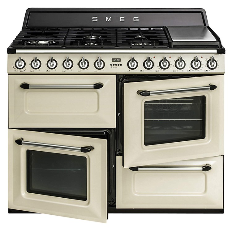 GRADE A2 - Light cosmetic damage - Smeg TR4110P1 Victoria Traditional 110cm Dual Fuel Range Cooker - Cream