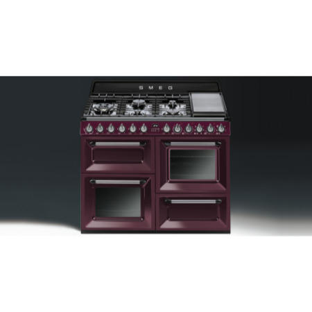 Smeg TR4110RWF Victoria Traditional 110cm Dual Fuel Range Cooker - Red Wine