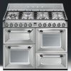 Smeg TR4110X Victoria Traditional 110cm Dual Fuel Range Cooker Stainless Steel