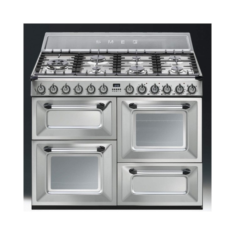Smeg TR4110X Victoria Traditional 110cm Dual Fuel Range Cooker Stainless Steel