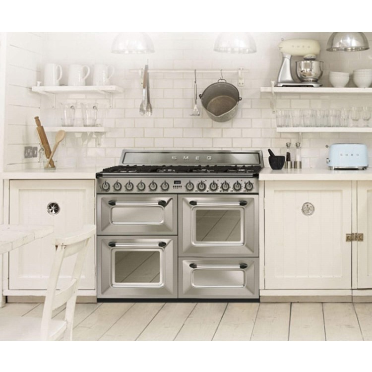 Smeg TR4110X Victoria Traditional 110cm Dual Fuel Range Cooker Stainless Steel