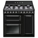 TR93BL Smeg Victoria 90cm Dual Fuel Range Cooker - Black