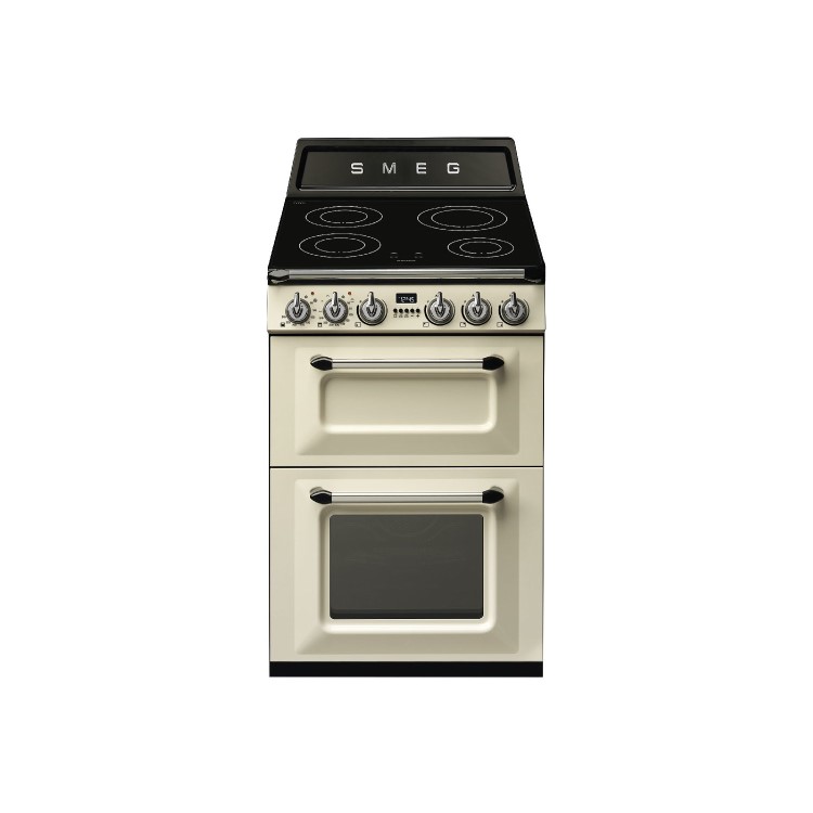 GRADE A3 - Smeg TR62IP Victoria 60cm Wide Double Oven Electric Cooker With Induction Hob - Cream