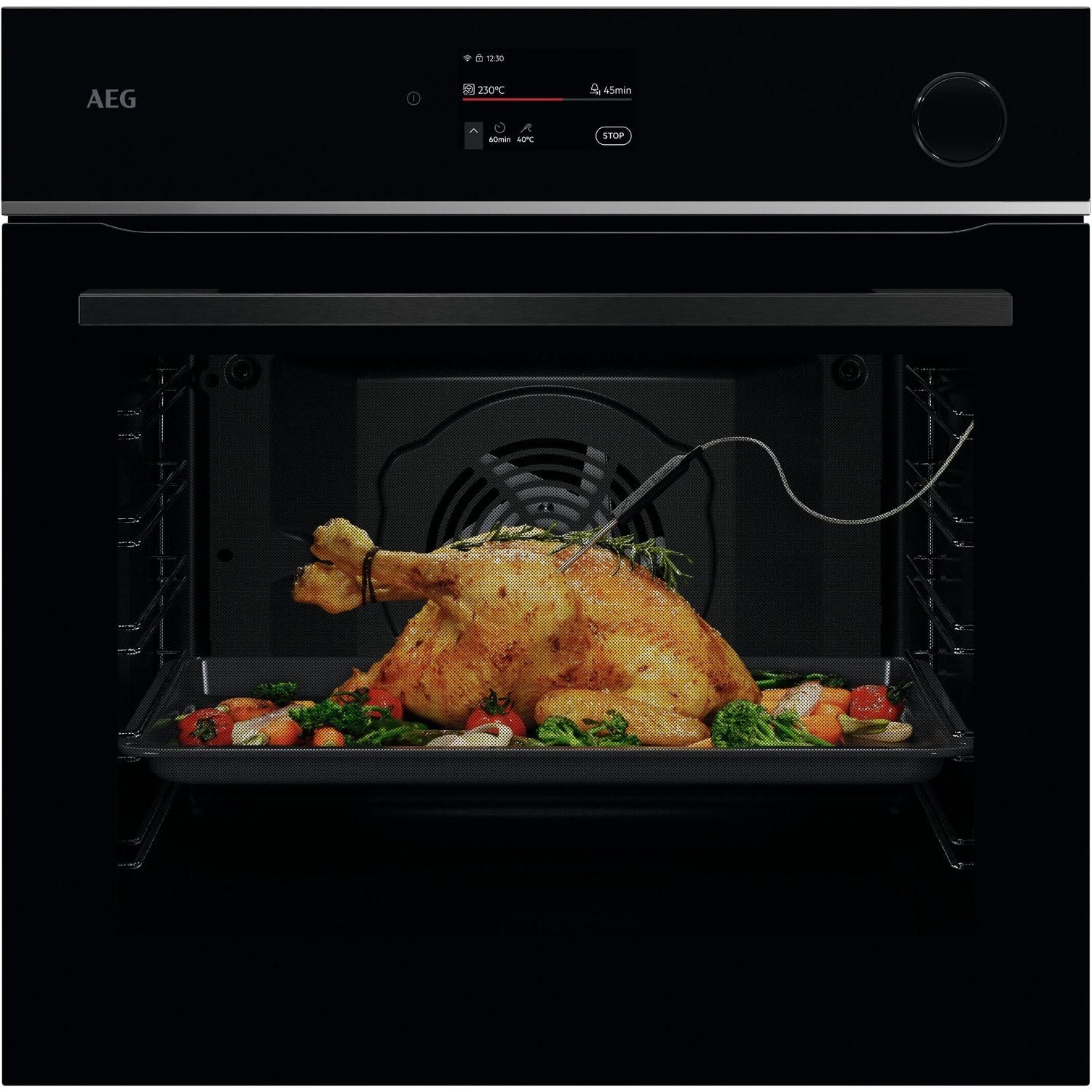 AEG 7000 Series TR7PB731SB SteamCrisp Electric Single Oven - Black