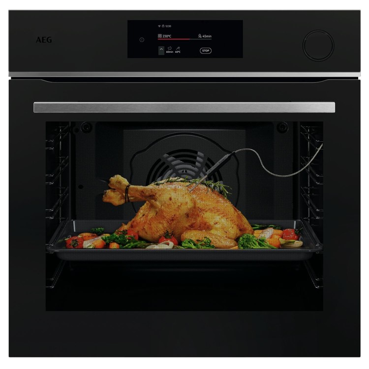 AEG 7000 Series SteamCrisp Electric Single Oven - Matt Black