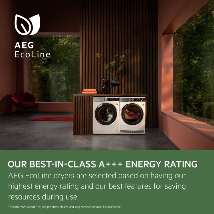 AEG 8000 Series AbsoluteCare&reg; 8kg Heat Pump Tumble Dryer - White