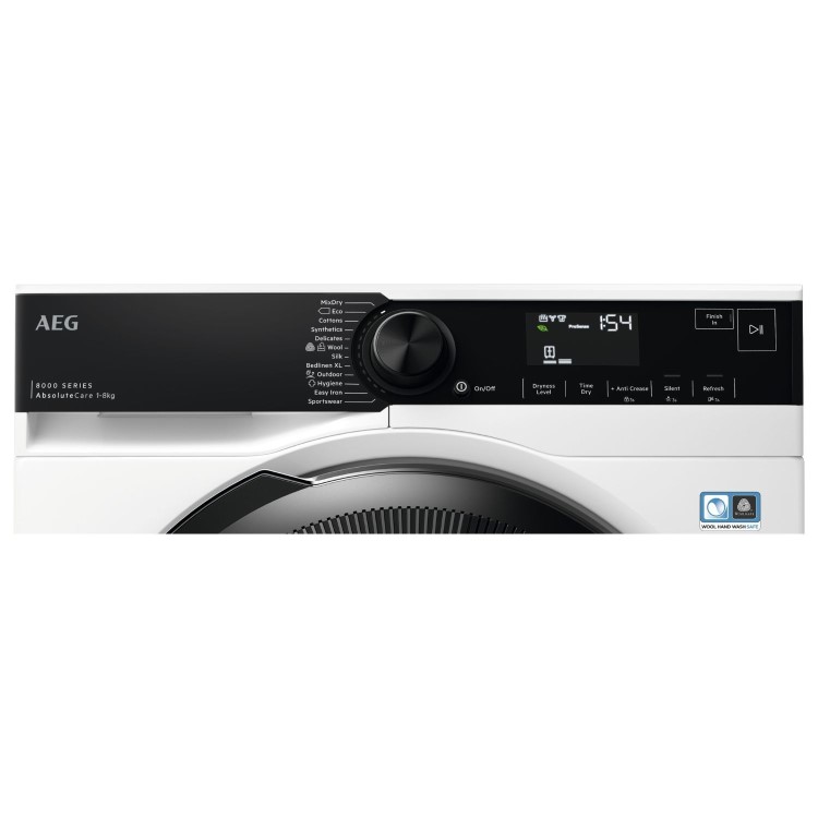 AEG 8000 Series AbsoluteCare&reg; 8kg Heat Pump Tumble Dryer - White