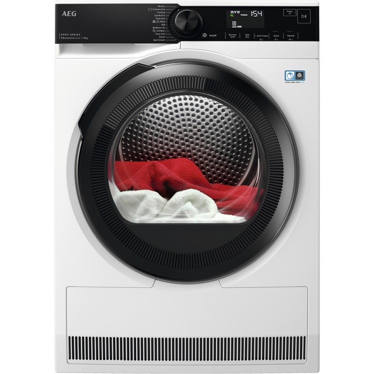 AEG 8000 Series AbsoluteCare® 8kg Heat Pump Tumble Dryer - White