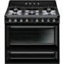 Smeg TR90BL1 Victoria Single Cavity 90cm Wide Dual Fuel Range Cooker Black