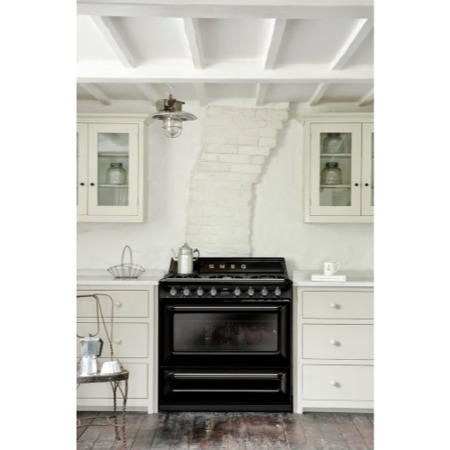 Smeg TR90BL1 Victoria Single Cavity 90cm Wide Dual Fuel Range Cooker Black