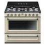 Smeg TR90P1 Victoria Single Cavity 90cm Wide Dual Fuel Range Cooker Cream