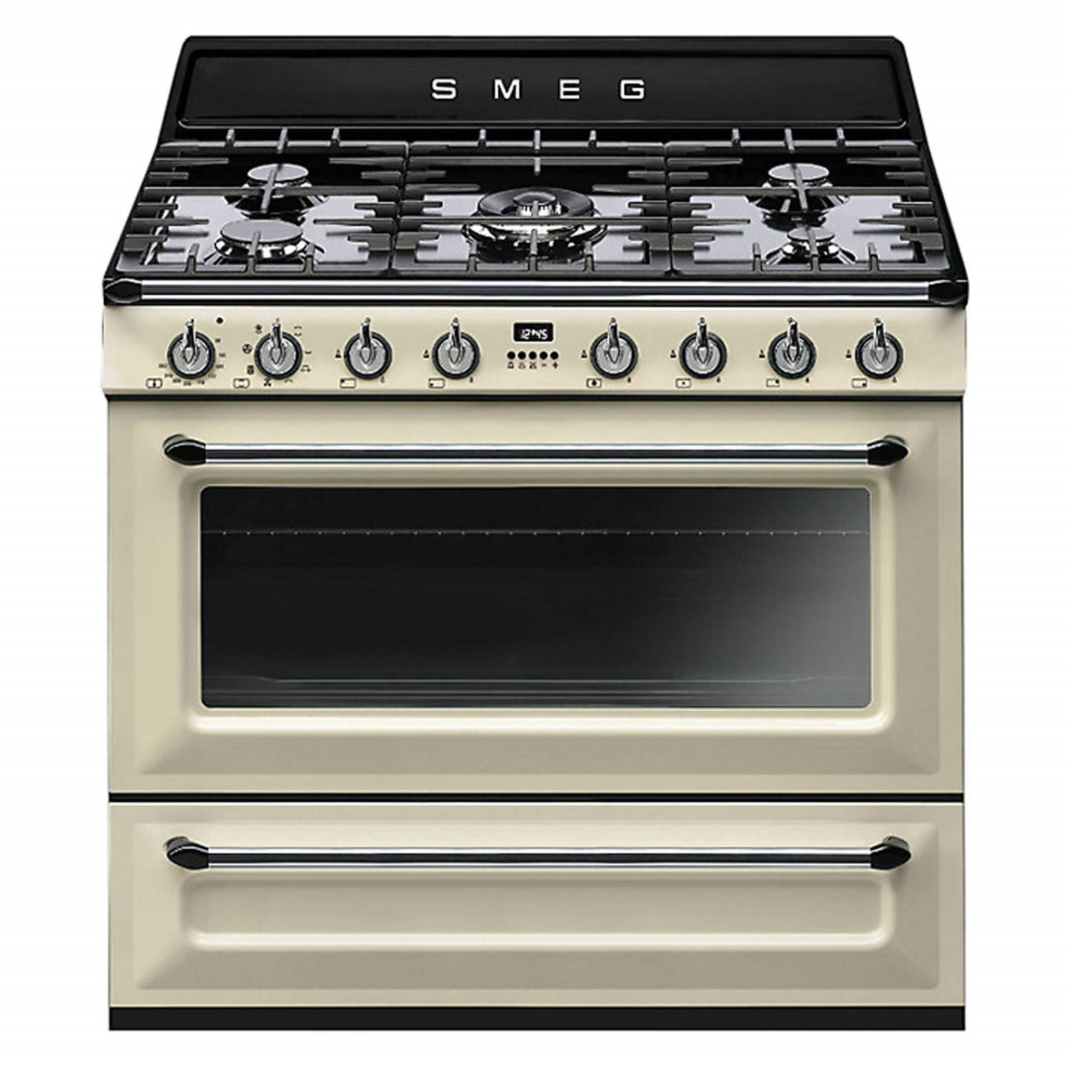 Smeg TR90P1 Victoria Single Cavity 90cm Wide Dual Fuel Range Cooker