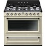 Smeg TR90P9 90cm Victoria Gloss Cream Single Cavity Dual Fuel Traditional Cooker