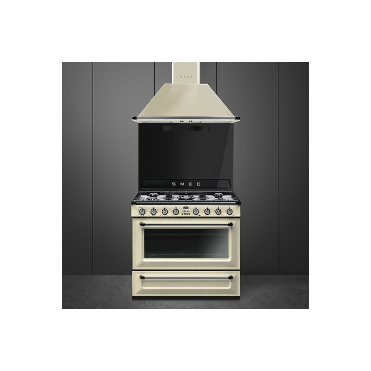 Smeg TR90P9 90cm Victoria Gloss Cream Single Cavity Dual Fuel Traditional Cooker