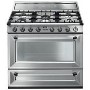 Smeg TR90X1 Victoria Single Cavity 90cm Wide Dual Fuel Range Cooker Stainless Steel