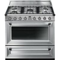 Smeg TR90X9 90cm Victoria Stainless Steel Single Cavity Dual Fuel Traditional Cooker