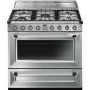 Smeg TR90X9 90cm Victoria Stainless Steel Single Cavity Dual Fuel Traditional Cooker