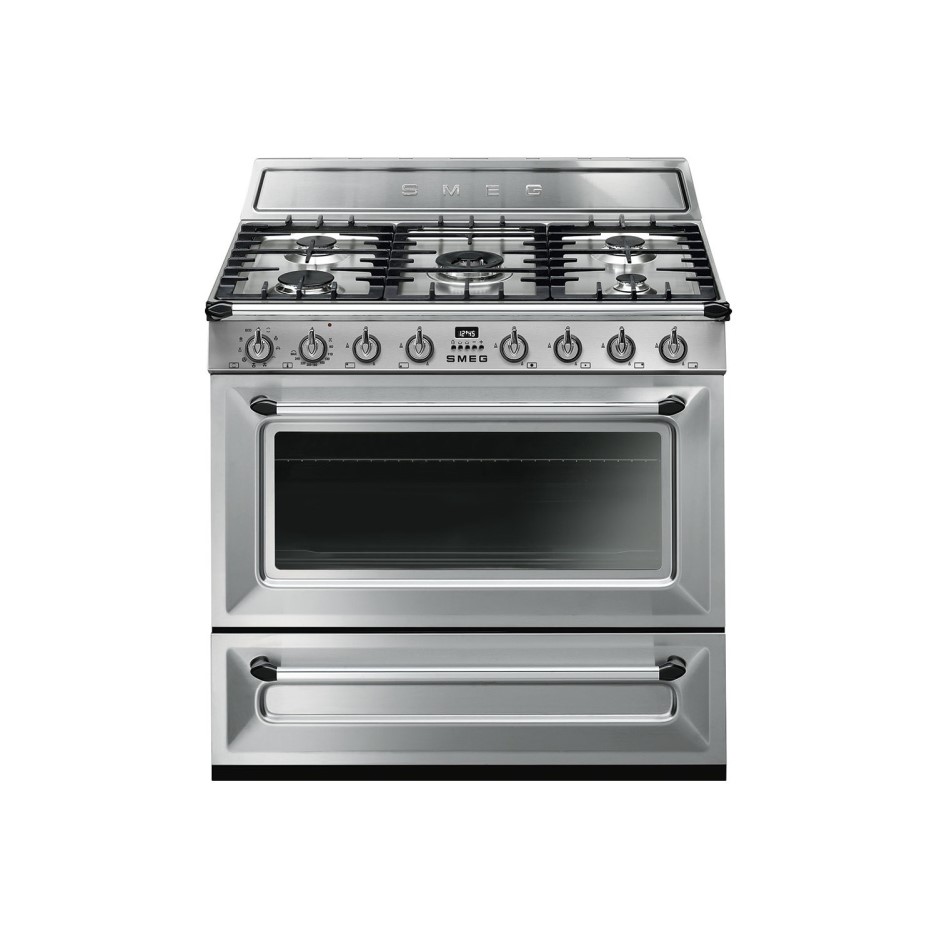 Smeg TR90X9 90cm Victoria Stainless Steel Single Cavity Dual Fuel