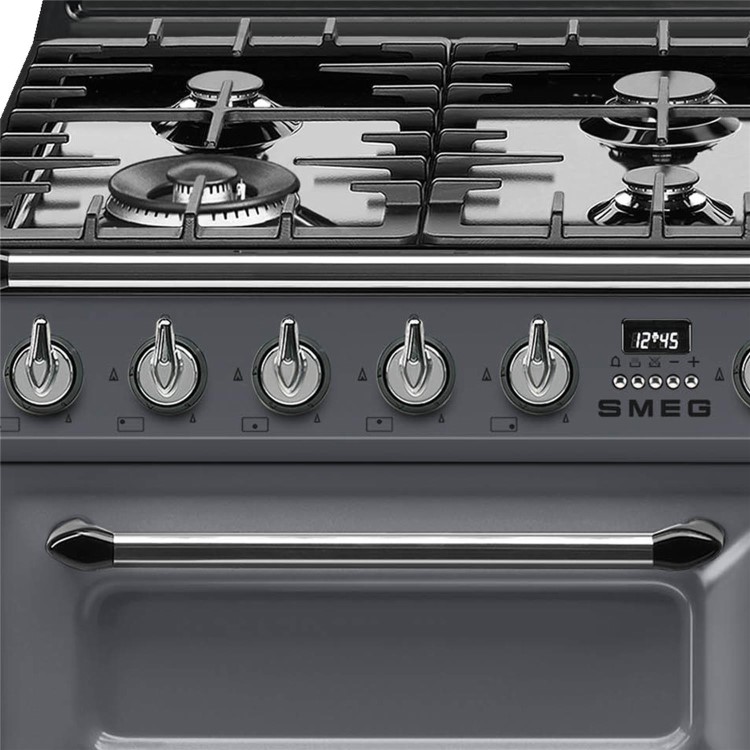 Smeg Victoria 90cm Dual Fuel Range Cooker - Slate Grey